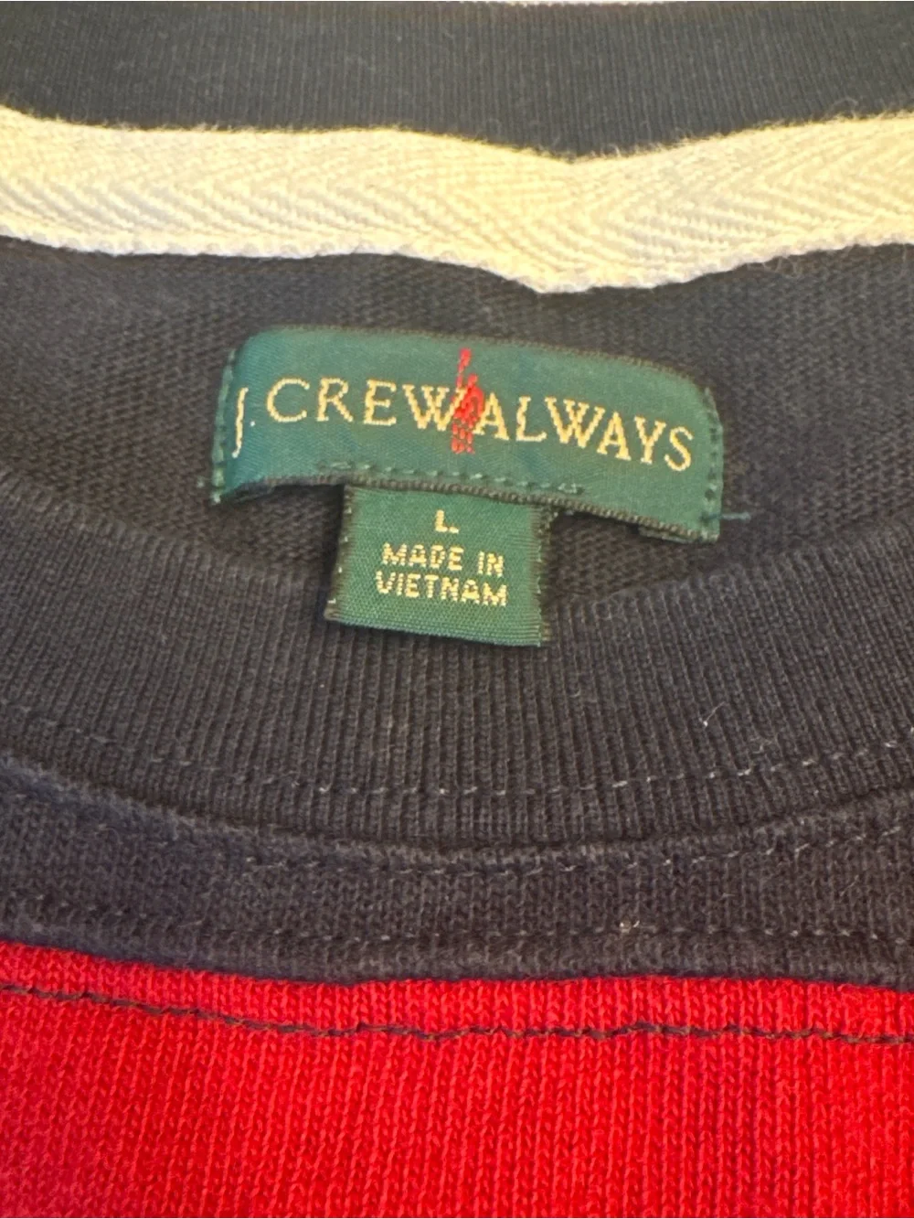 Vintage! J. Crew Striped Rugby Crewneck, sz L